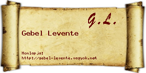 Gebel Levente névjegykártya